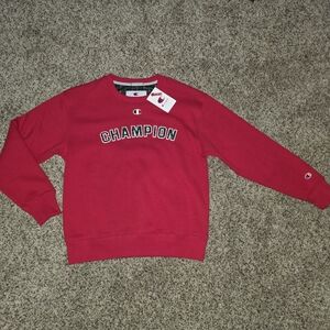 NWT Crewneck CHAMPION Sweatshirt Red Holiday Plaid Size Small